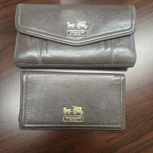 Coach Brown Leather Wallet Set